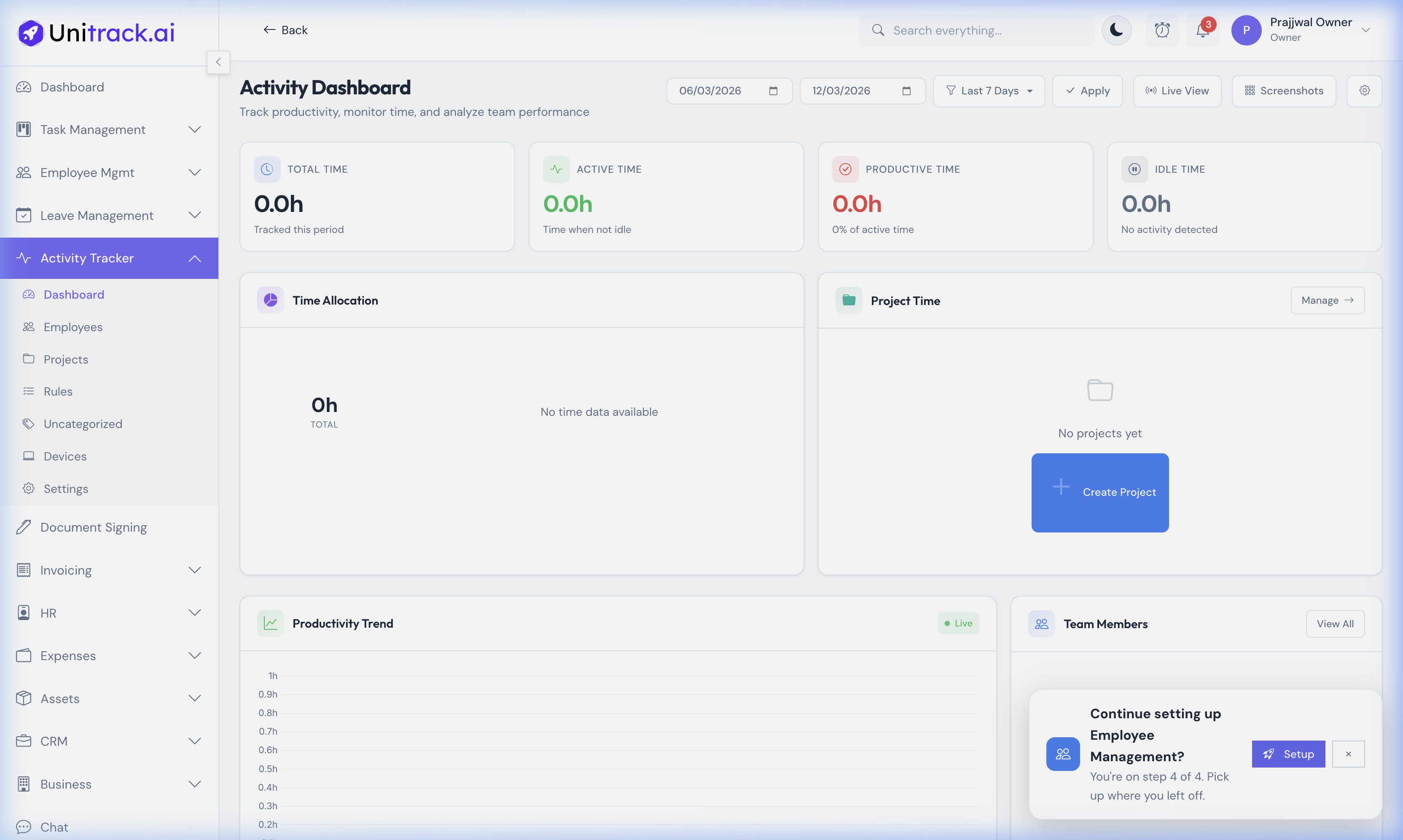 Activity Dashboard