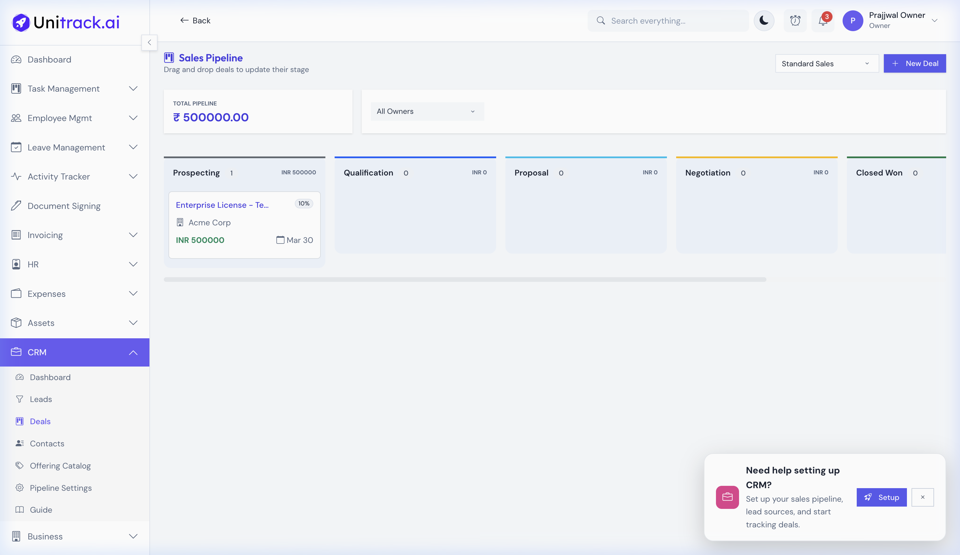 Deals Kanban Board