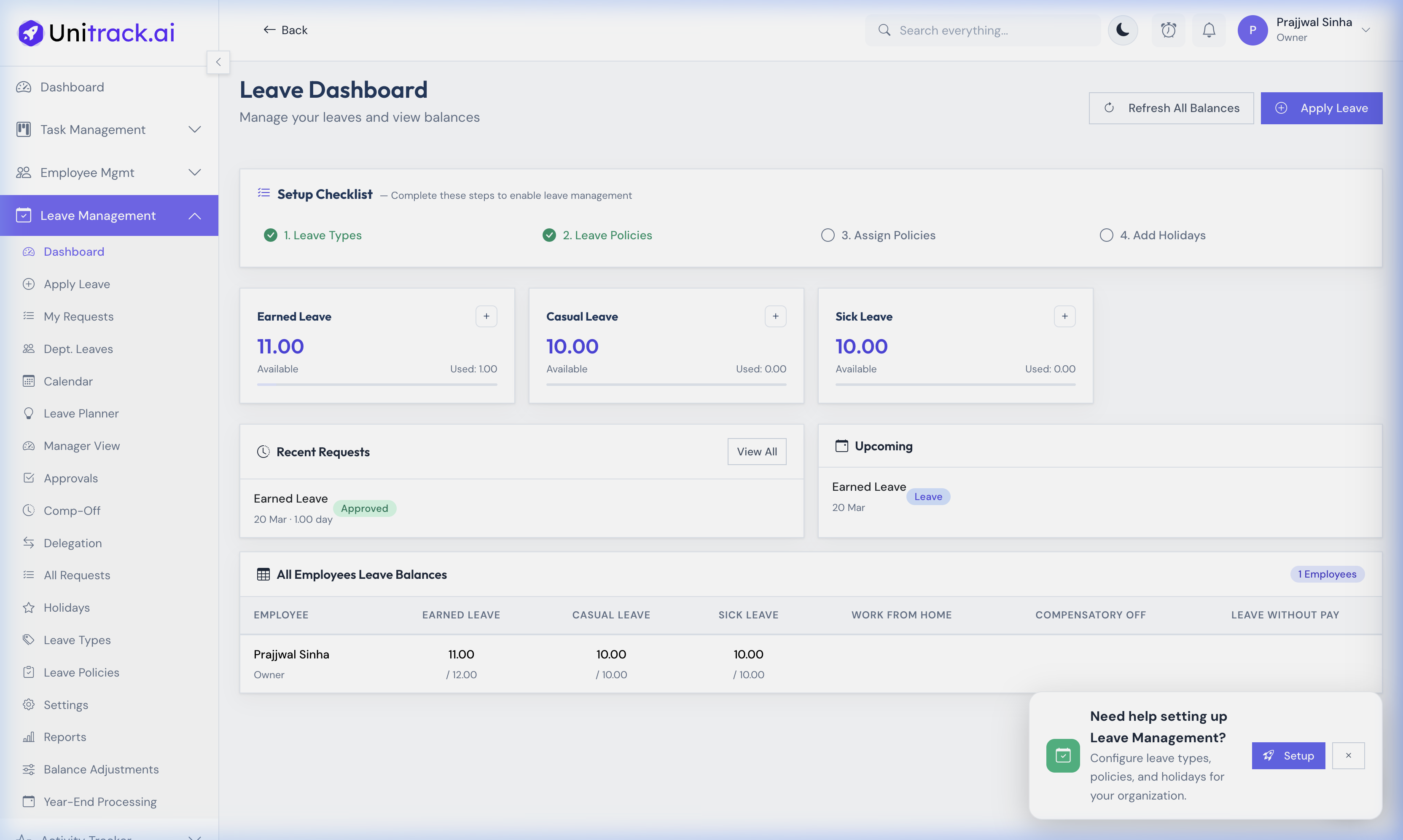 Leave Dashboard